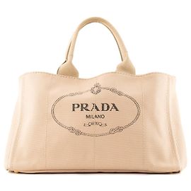 PRADA - Saco Tote Prada de Cânhamo Large em lona bege Bege
