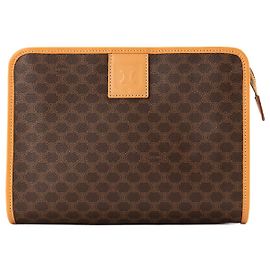 Céline CELINE - Pochette Celine en toile enduite macadam marron vintage Marron