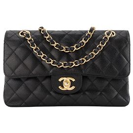 CHANEL - Bolsa de ombro Classique/Timeless 11.13 small Chanel em couro caviar preto Preto