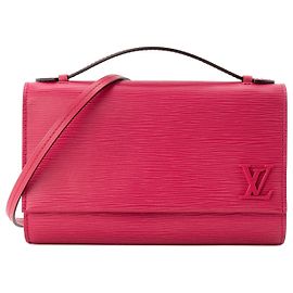 LOUIS VUITTON - Bolsa de ombro Louis Vuitton Clery em couro epi rosa Rosa