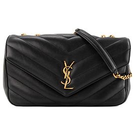 Autre Marque SAINT LAURENT - Borsa a tracolla Loulou medium Saint Laurent in pelle liscia nera Nero