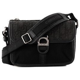 Autre Marque DIOR - Dior Messenger Pouch Schultertasche aus schwarzem Dior Oblique Jacquard-Canvas Schwarz