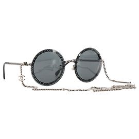 CHANEL - Gafas de sol Chanel en metal negro Negro