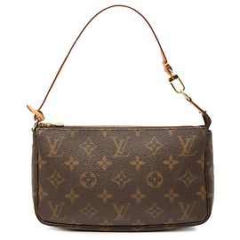 Brown Louis Vuitton Monogram Pochette Accessoires Shoulder Bag Brown