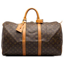 Sac de voyage Louis Vuitton Monogram Keepall 50 Marron Marron