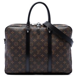 Borsa Business Louis Vuitton Monogram Macassar Porte Documents Voyage GM Marrone Marrone