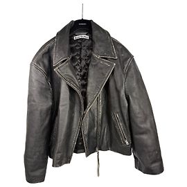 Acne Studios Leder Bikerjacke Schwarz Schwarz