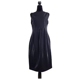 Krizia Schimmerndes Schwarzes Etuikleid Schwarz