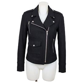 Golden Goose Black Wool Biker Jacket Black