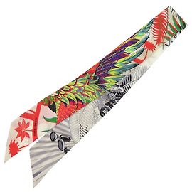 Lenço de seda Hermès Twilly MYTHIQUES PHOENIX COLORIAGE Multicor