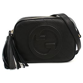 Gucci Black Leather Shoulder Bag 742360 Black