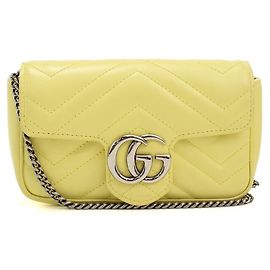 Gucci Mini GG Marmont gesteppte Schultertasche Gelb