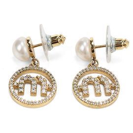 Pendientes de botón Miu Miu dorados Dorado