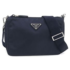 Prada Men's Navy Re-NYLON Crossbody Shoulder Bag Navy blue