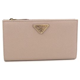 Carteira Longa Prada Bi-fold Bege