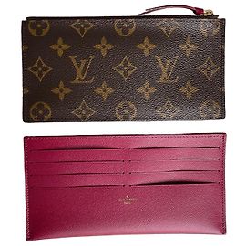 Louis Vuitton Félicie Porta-moedas e Bolso Plano Marrom Fuschia