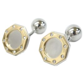 Abotoaduras Cartier Oretacier em ouro amarelo 18K e aço inoxidável Prata Dourado