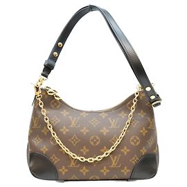 Bolsa de Ombro Louis Vuitton Monogram Noir Boulogne PM Marrom