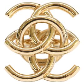 Anel Chanel B26A ABH798 Double Coco Mark Dourado