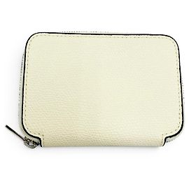 Valextra Zip Around Card Holder White