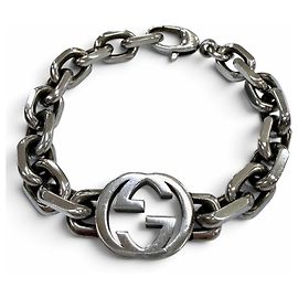 Gucci 627068 AG925 Interlocking G Charm-Armband Silber