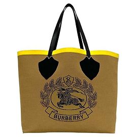 Burberry Giant Tote Check Tasche Beige