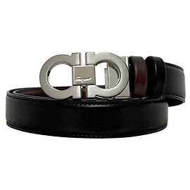 Ceinture réversible en cuir Salvatore Ferragamo Marron Noir