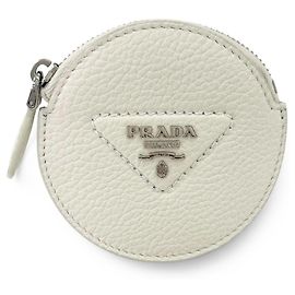 Prada Vitello Daino Münzbeutel Weiß