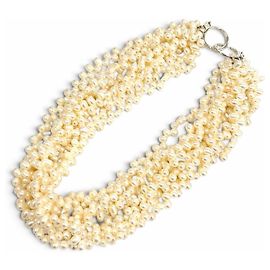 Autre Marque Collier Torsade Tiffany & Co. en perles d'eau douce 925 Blanc
