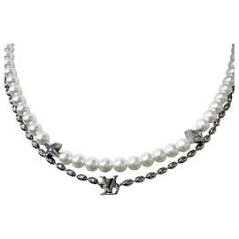 Colar Pearl Fusion Louis Vuitton Prata Branco