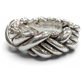 Bottega Veneta Silver Band Ring Silvery