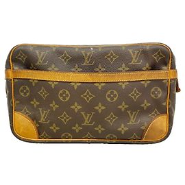 Bolso de mano Louis Vuitton Monogram Compiegne 28 Castaño
