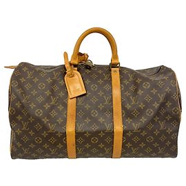 Louis Vuitton Boston Monogram Keepall 50 Bag Brown