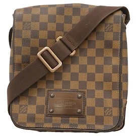 Bolso de hombro Louis Vuitton Damier Brooklyn PM Damier ebene