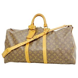 Louis Vuitton Boston Monogram Keepall Bandoulière 55 Castaño