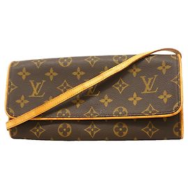 Sac à épaule Louis Vuitton Monogram Pochette Twin GM Marron