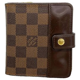 Carteira Compact Zip Louis Vuitton Damier Damier ebene
