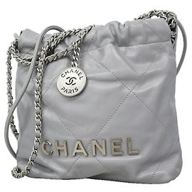 Sac à épaule Chanel Gris Marron