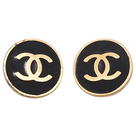 Orecchini a clip Chanel in oro e nero Nero D'oro