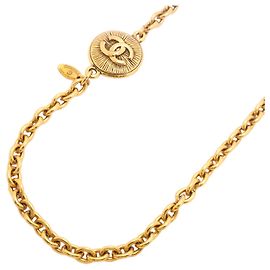 Colar Chanel Coco Mark Circle Dourado
