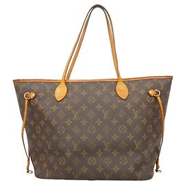 Louis Vuitton Monogram Neverfull MM Tote Bag Brown