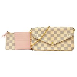 Louis Vuitton Damier Azur Pochette Felicie Wallet Blanc