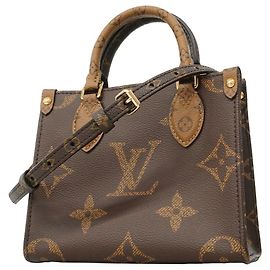 Borsa Louis Vuitton Monogram Giant Reverse OnTheGo BB Marrone
