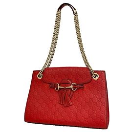 Sac à épaule Gucci en cuir rouge Rouge