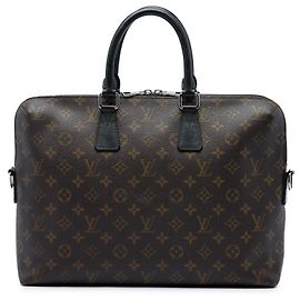 Louis Vuitton Brown Monogram Macassar Porte Documents Jour Marron
