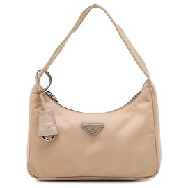Bolso de hombro Prada Mini Tessuto Re Edition 2000 Beige Beige