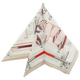 Lenço Hermès White Les Sangles en Finesse Branco Fora de branco
