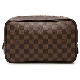 Louis Vuitton Brown Damier Ebene Trousse Toilette 25 Marrone