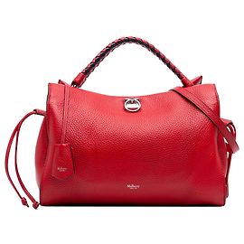 Mulberry Red Medium Grained Calfskin Iris Satchel Rosso