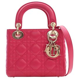 Dior Pink Mini Lambskin Cannage Lady Dior Rose Autre